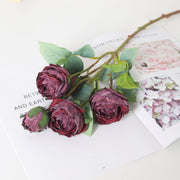 20 Inch Burnt Peony Spray Stems 6 Pcs Artificial Silk Fall Flowers Branches