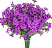 12 Bundles Artificial Flowers Plants UV Resistant Outdoor Planter Porch Patio Garden