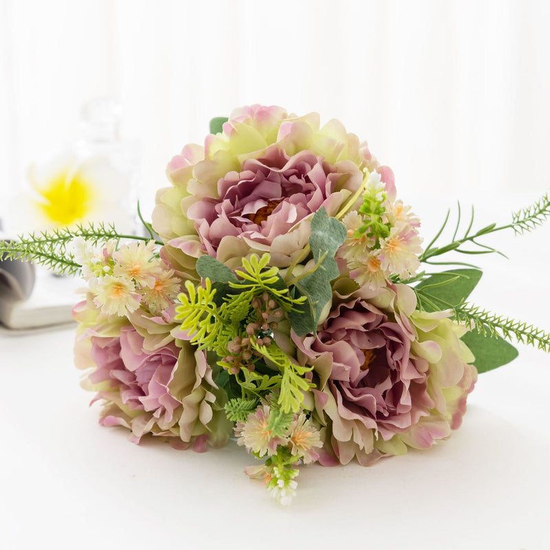 12.6 Inch Faux Silk Peony Bush Flowers, Bulk Quantity for Wholesale and DIY Projects