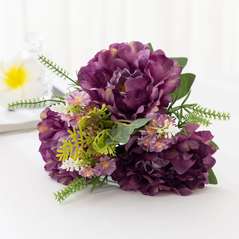 12.6 Inch Faux Silk Peony Bush Flowers, Bulk Quantity for Wholesale and DIY Projects
