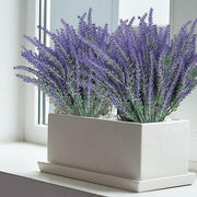 8 Pcs Lavender Artificial Flowers 12 Inch UV Resistant Faux Shrubs Greenery Decor