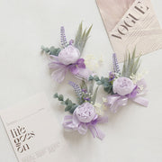 Purple Peony Corsage with Greenery, Bulk Artificial Silk Flowers, Wholesale Quantity