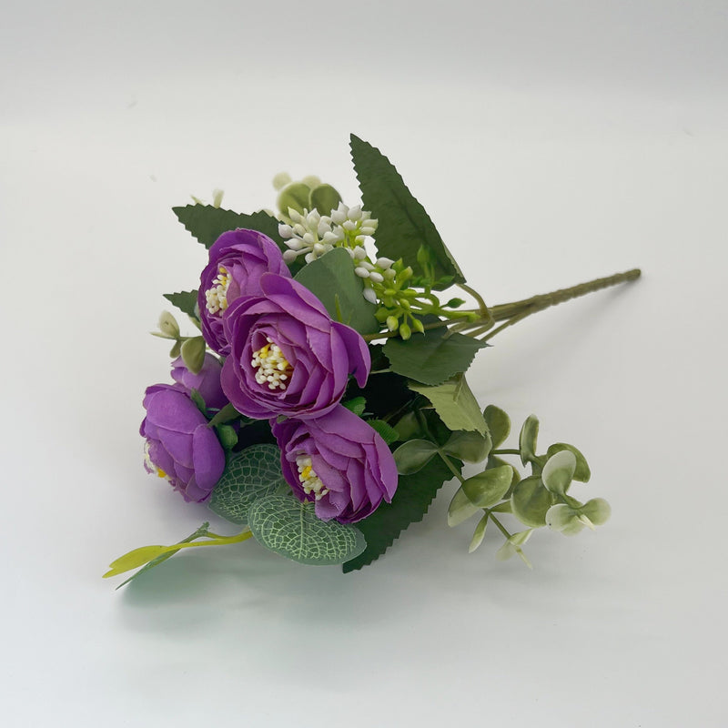 10" Artificial Small Peony Buds Bush Bouquets, 10 Colors, 10 Pcs for Crafts Wholesale