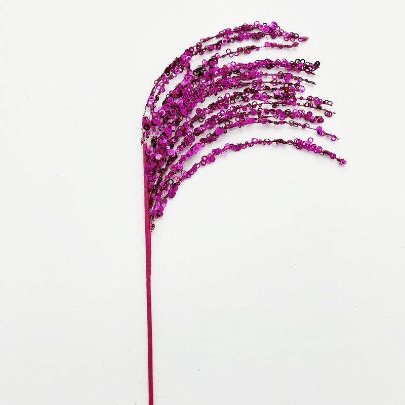 Glitter Christmas Tree Picks and Sprays, 12 Inch Artificial Branches with Sequins, 10 Pcs Bulk Ornaments