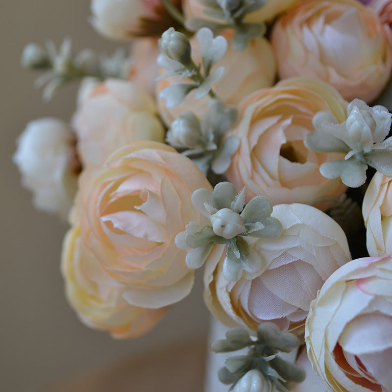 12.6 Inch Silk Ranunculus Bouquet, 1 Stem, Artificial Flower for Wedding Centerpieces, Home Decor, Spring Events