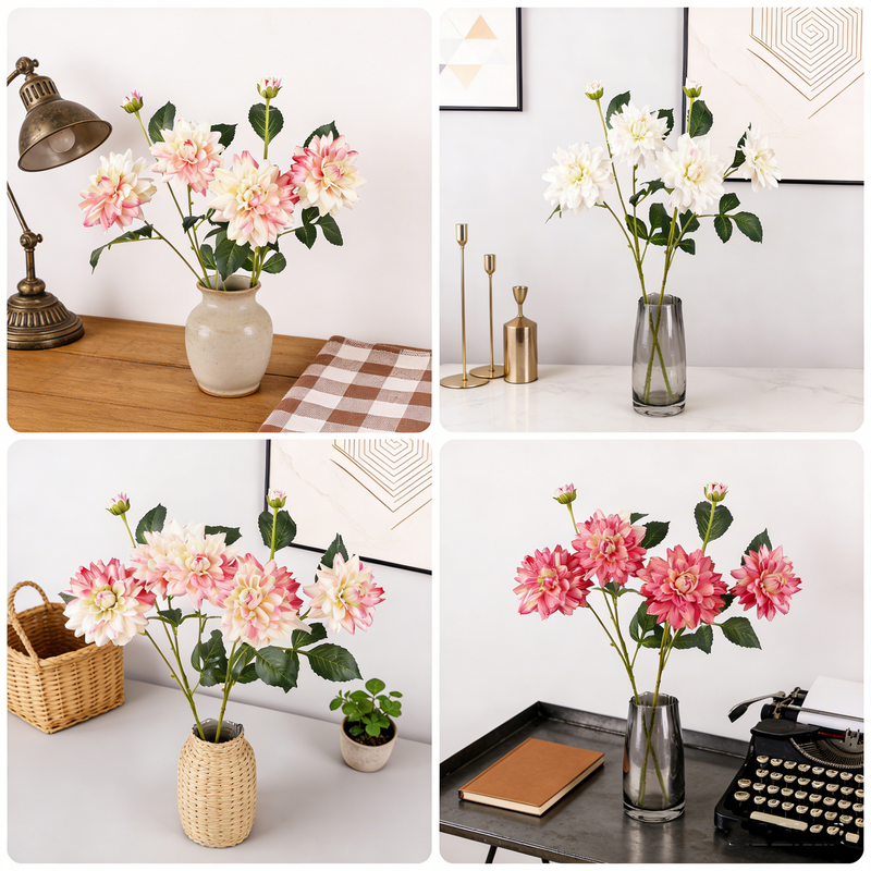 29 Inch Large Real Touch Dahlia Artificial Silk Flower for Wedding Home Decor