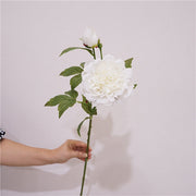 Real Touch Peony Stem Artificial Silk Flower 18 Inch Single Stem