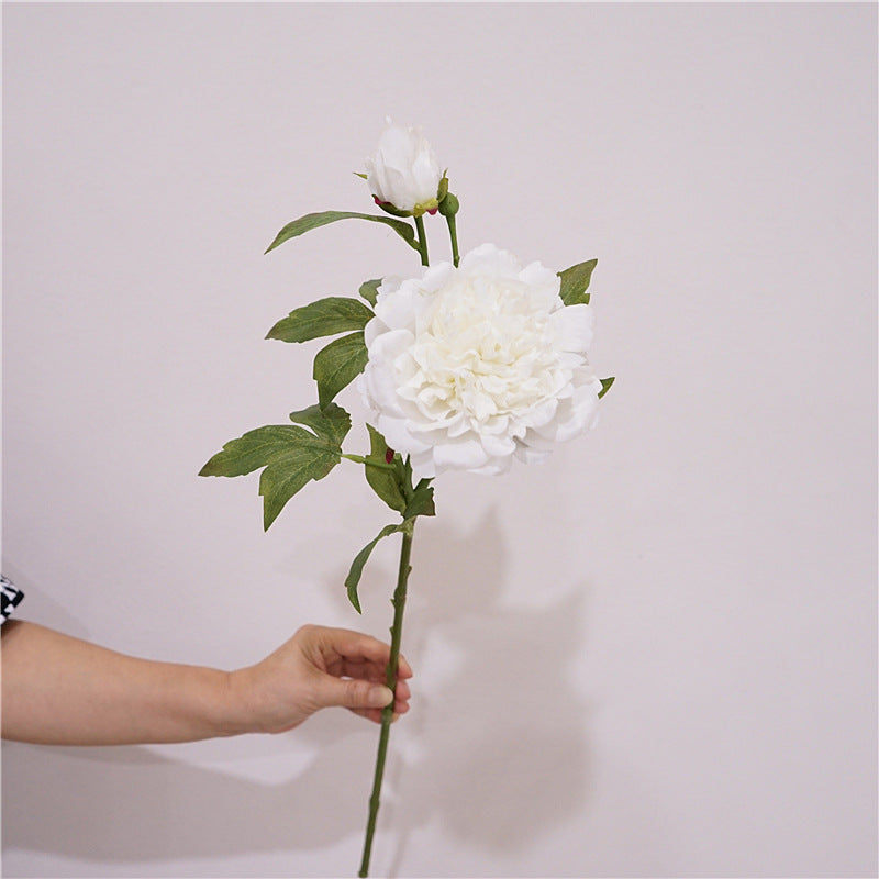 Real Touch Peony Stem Artificial Silk Flower 18 Inch Single Stem