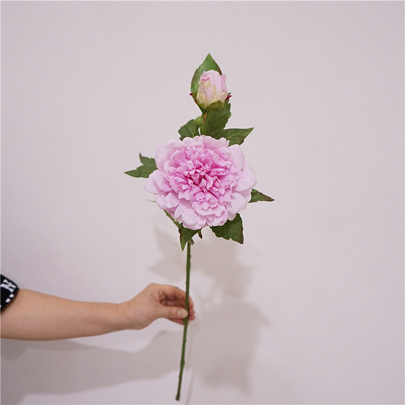 Real Touch Peony Stem Artificial Silk Flower 18 Inch Single Stem