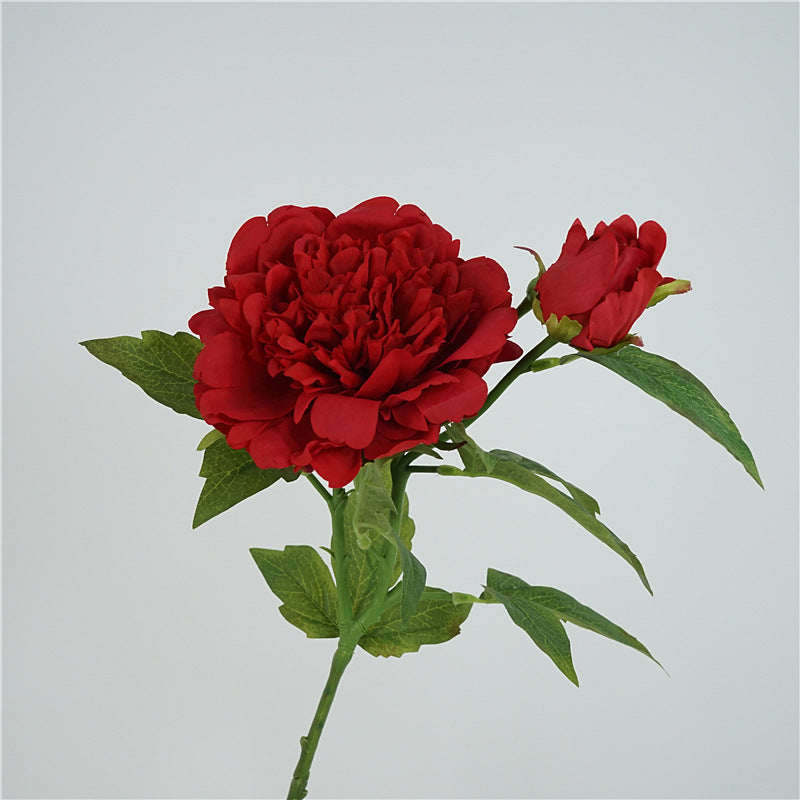 Real Touch Peony Stem Artificial Silk Flower 18 Inch Single Stem