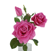 Real Touch Rose Spray Stems with Buds, 6 Stems, Artificial Silk Flowers