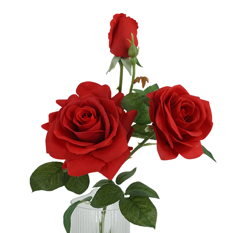 Real Touch Rose Spray Stems with Buds, 6 Stems, Artificial Silk Flowers