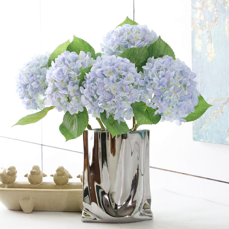 18 Inch Silk Hydrangea Flowers Bouquet, 10 Pcs Artificial Hydrangea Stems for Bulk Wholesale