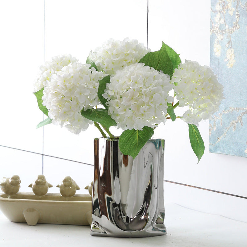 18 Inch Silk Hydrangea Flowers Bouquet, 10 Pcs Artificial Hydrangea Stems for Bulk Wholesale