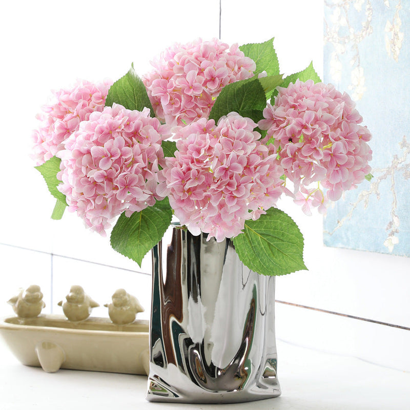 18 Inch Silk Hydrangea Flowers Bouquet, 10 Pcs Artificial Hydrangea Stems for Bulk Wholesale
