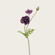 Real Touch Poppy Flower Stem 14 Inch Artificial Silk Stem