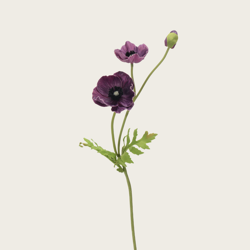 Real Touch Poppy Flower Stem 14 Inch Artificial Silk Stem