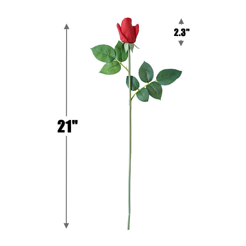 21 Inch Real Touch Rose Buds Stems 10 Pcs Artificial Silk Flower Arrangements