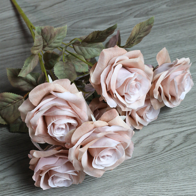 18 Inch Artificial Rose Bush 10 Pcs UV Resistant Silk Flowers for Indoor Outdoor Use