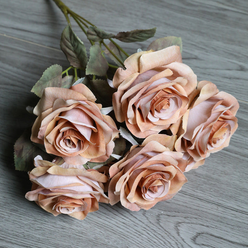 18 Inch Artificial Rose Bush 10 Pcs UV Resistant Silk Flowers for Indoor Outdoor Use