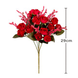3PCS Floral Velvet Rose Bouquet - Faux Silk Flowers for Table Centerpiece Decor