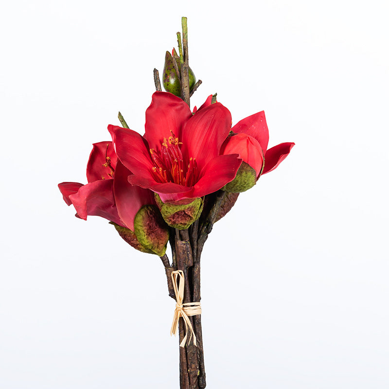 12 Inch Kapok Artificial Flower Bouquet 10 Pcs Table Centerpiece Floral Arrangement