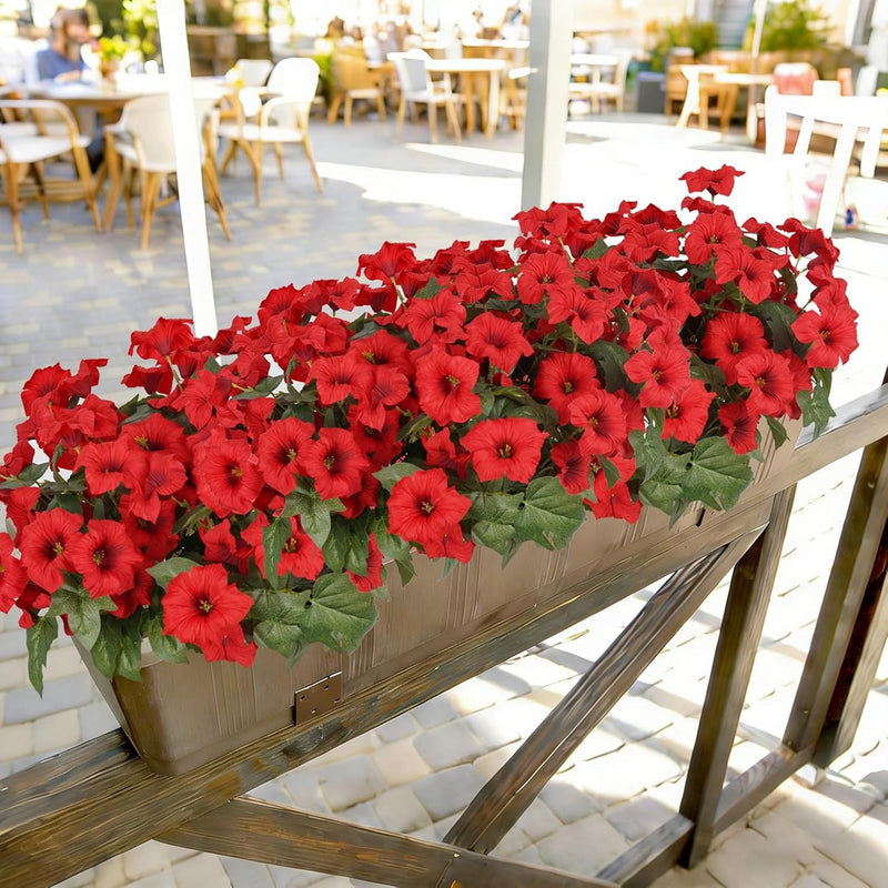 19 Inch UV-Resistant Artificial Silk Petunias, Realistic Outdoor Decor, Bulk Quantity