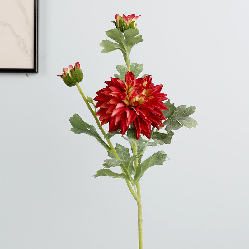 24 Inch Real Touch Dahlia Artificial Silk Flower Stem for Wedding and Home Decor