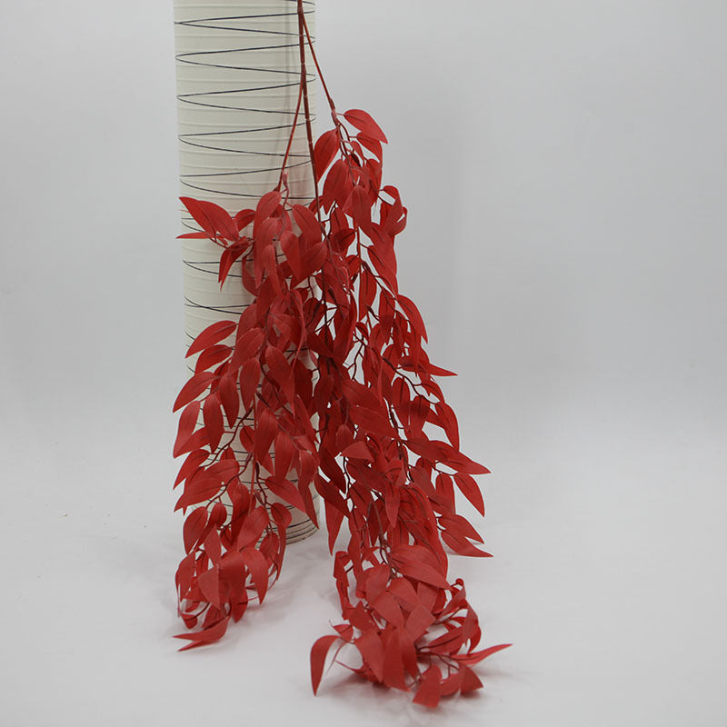39 Inch Artificial Hanging Willow Leaf Vines, 1 Pc, Realistic Silk Twig Decoration