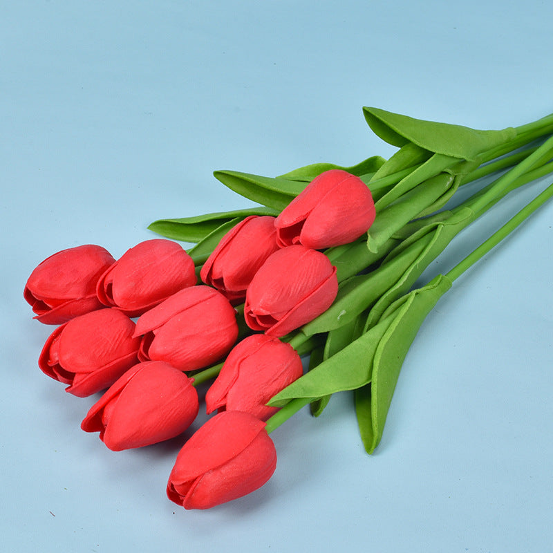 20 Packs 13.5 Inch Artificial Tulip Stems, Lifelike PU Silk Flowers for Spring Centerpieces, Easter Decor, Vase Arrangements