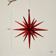 Glitter Starburst Star Christmas Ornaments Bulk Set Hanging Tree Decorations