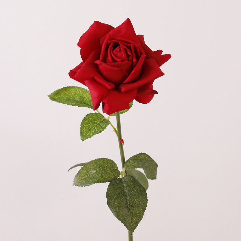 Artificial Blooming Rose Stem 12 Inch Real Touch Silk Flower