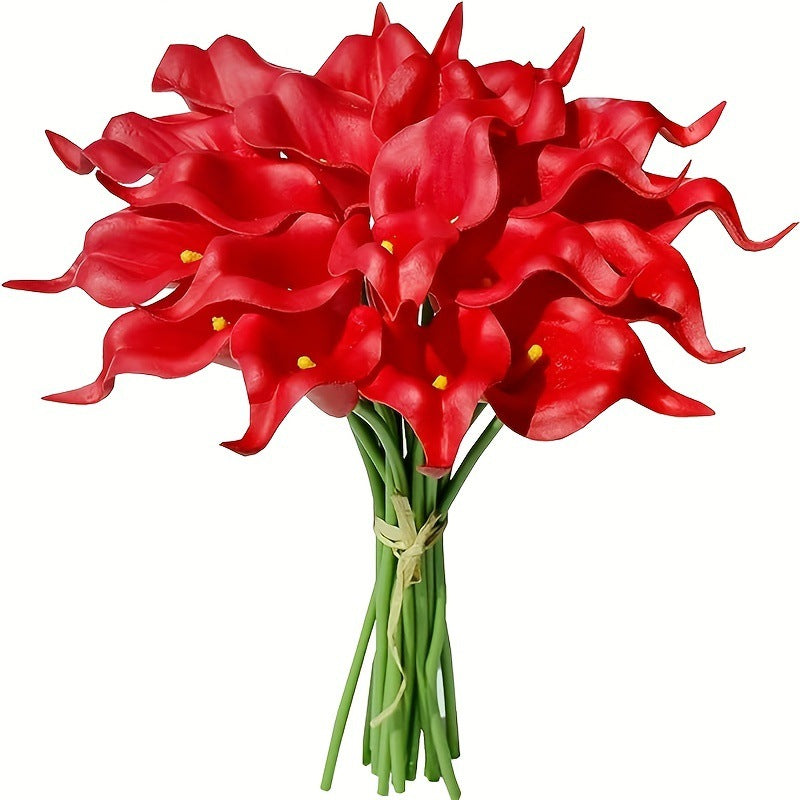20 Pcs Artificial Calla Lily Bouquets Real Touch Silk Flowers for Centerpieces