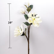 39 Inch Extra Tall Magnolia Stems 10 Pcs Real Touch Artificial Spring Flowers