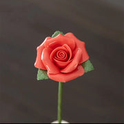 Porcelain Rose Flower Stems 10 Pcs Ceramic Craft Floral Decoration Bulk