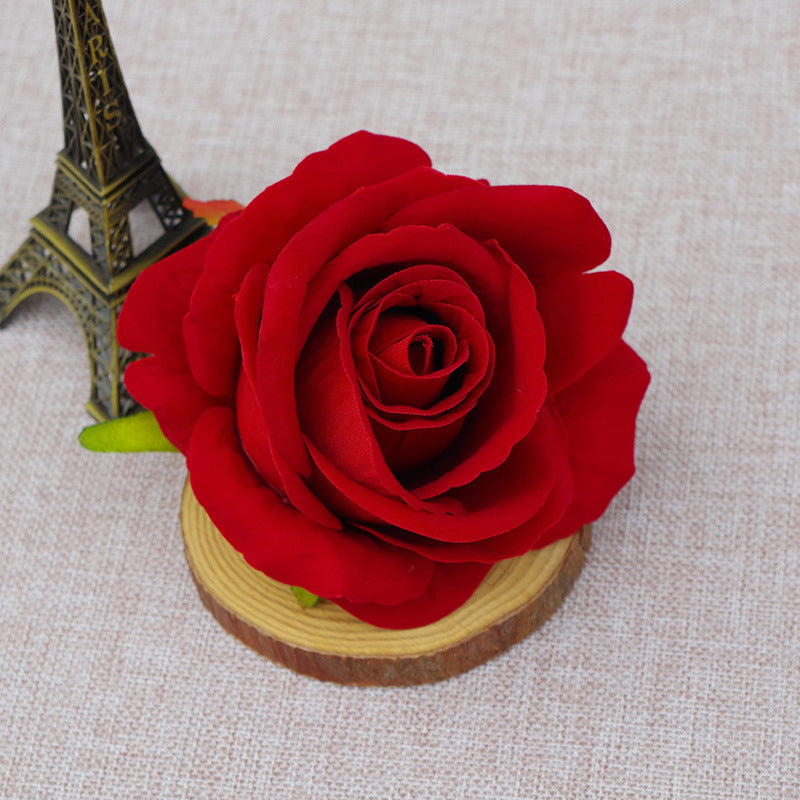 10 Pcs Artificial Bionic Flannel Rose Heads for DIY Wedding Party Baby Shower Decoration