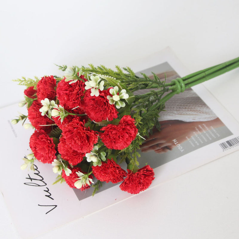 12.6 Inch Artificial Silk Carnation Bouquet Bulk Wholesale