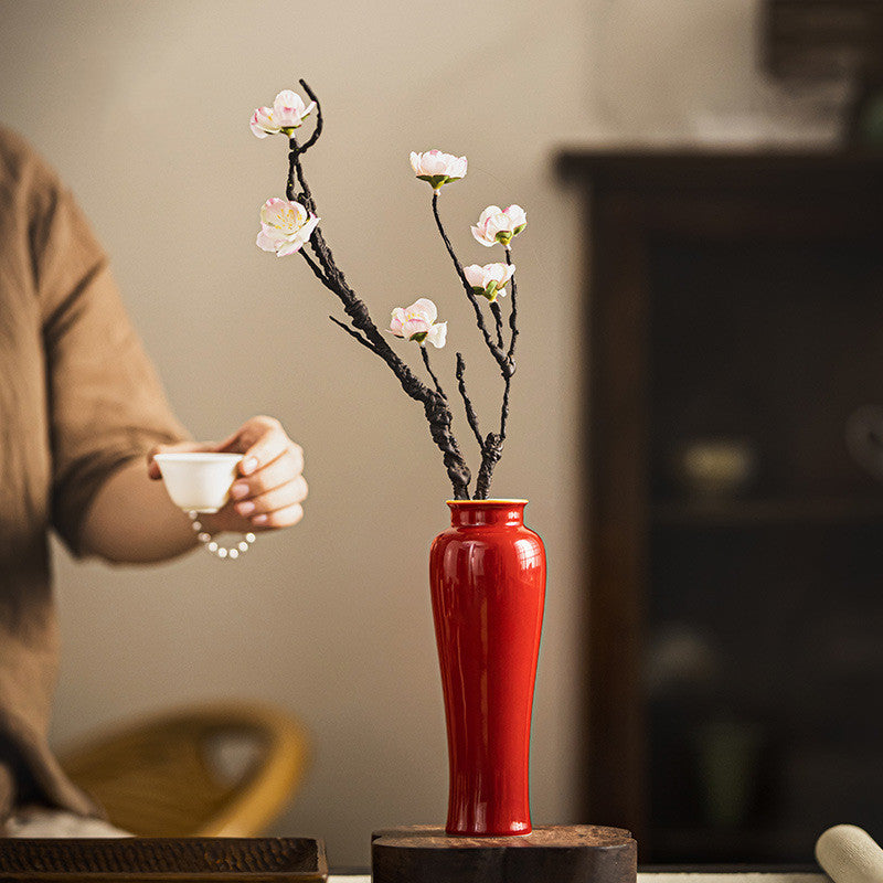 Bulk 7.8" Red Ceramic Vases for Centerpieces Wholesale