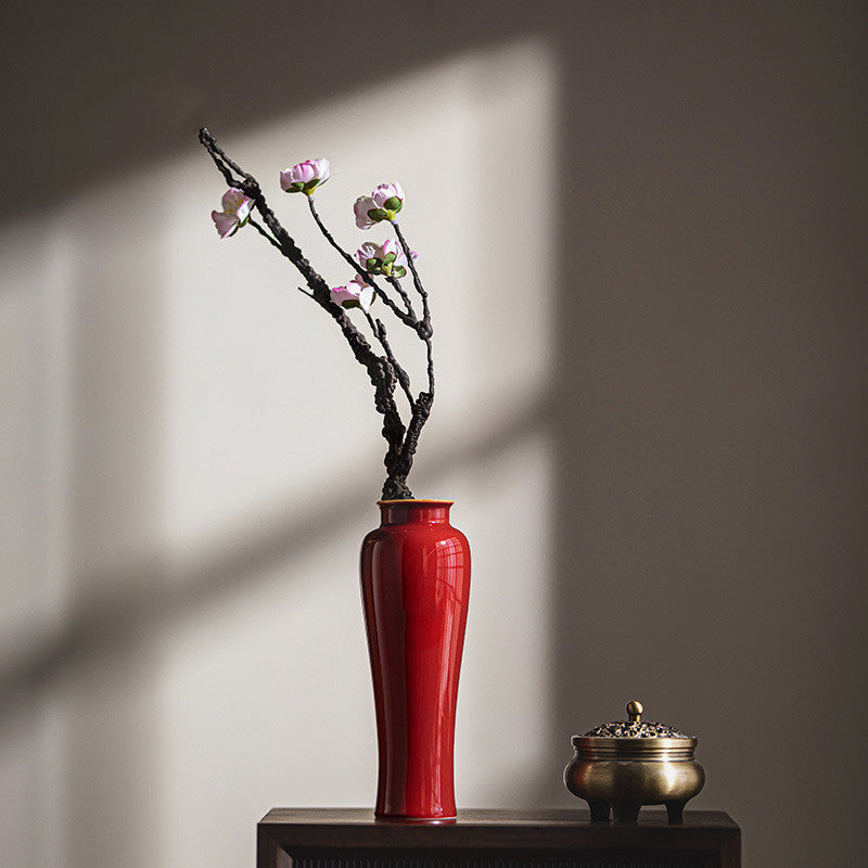 Bulk 7.8" Red Ceramic Vases for Centerpieces Wholesale