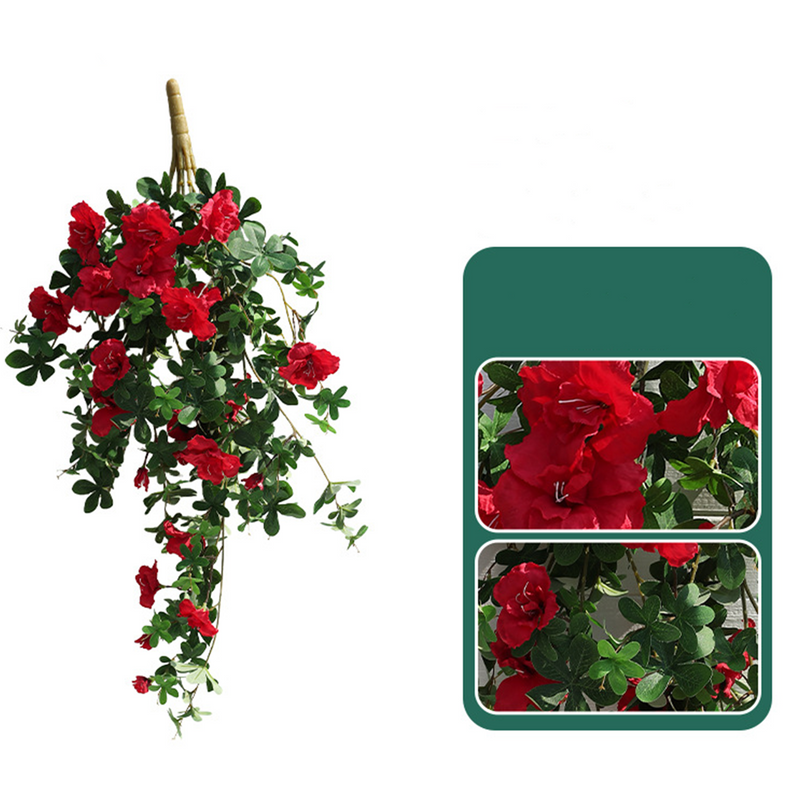 40 Inch Faux Hanging Azalea Bush Flowers UV Resistant Outdoor Artificial Plant