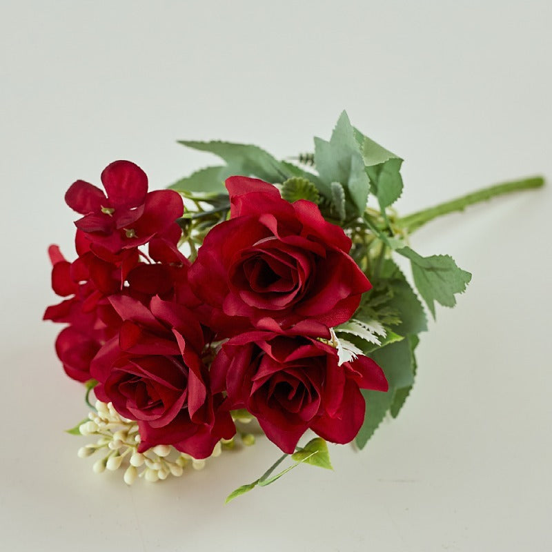 11 Inch Artificial Silk Gardenia and Hydrangea Bush Mixed Flowers Bulk Wholesale
