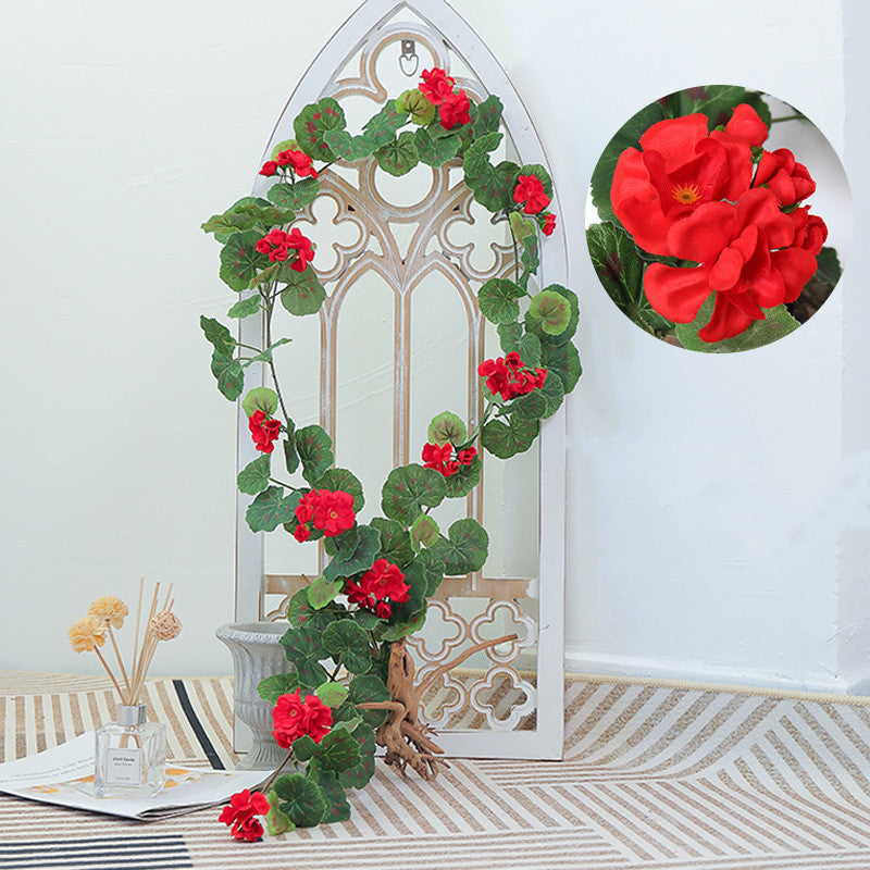 6 Ft Artificial Begonia Garland Flowers Bulk, Silk Floral Decoration for Mirror