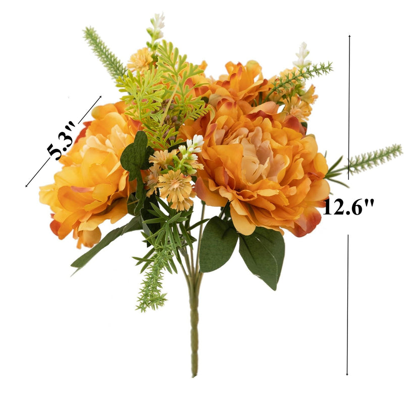 12.6 Inch Faux Silk Peony Bush Flowers, Bulk Quantity for Wholesale and DIY Projects
