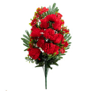 25.5 Inch Artificial Large Bush Mum Flowers with Rose Buds – Bulk Cemetery Floral Arrangement