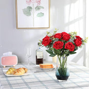 10 Pcs 19 Inch Artificial Silk Rose Flower Bouquet Bulk Wholesale