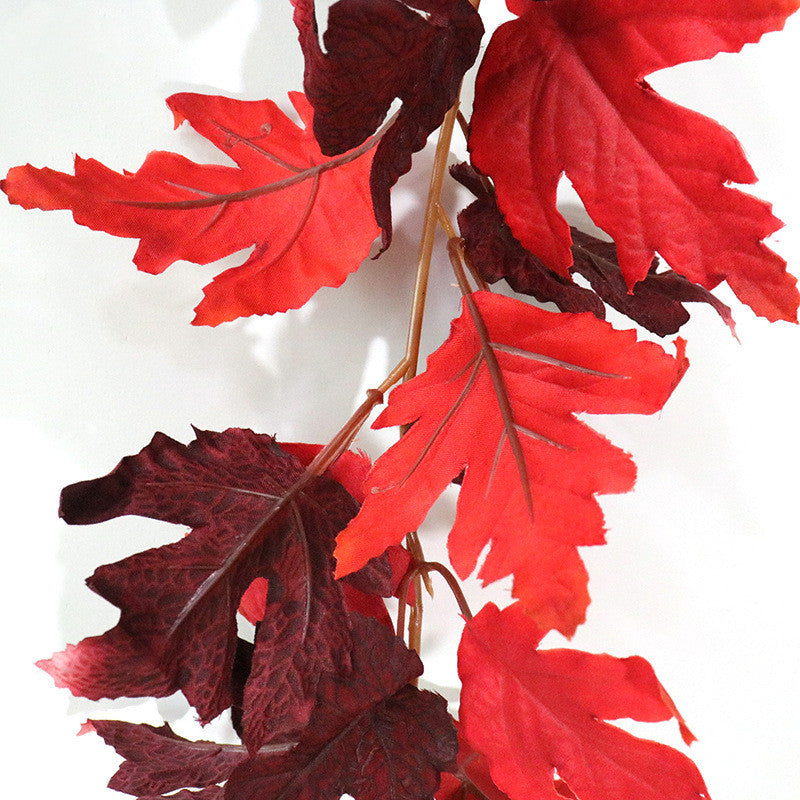 70 Inch Artificial Fall Plum Red Maple Leaf Vines – 70 Pcs Autumn Decor