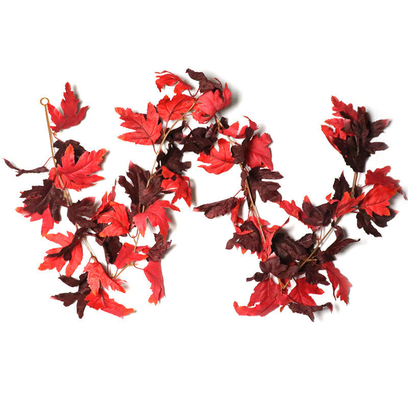 70 Inch Artificial Fall Plum Red Maple Leaf Vines – 70 Pcs Autumn Decor