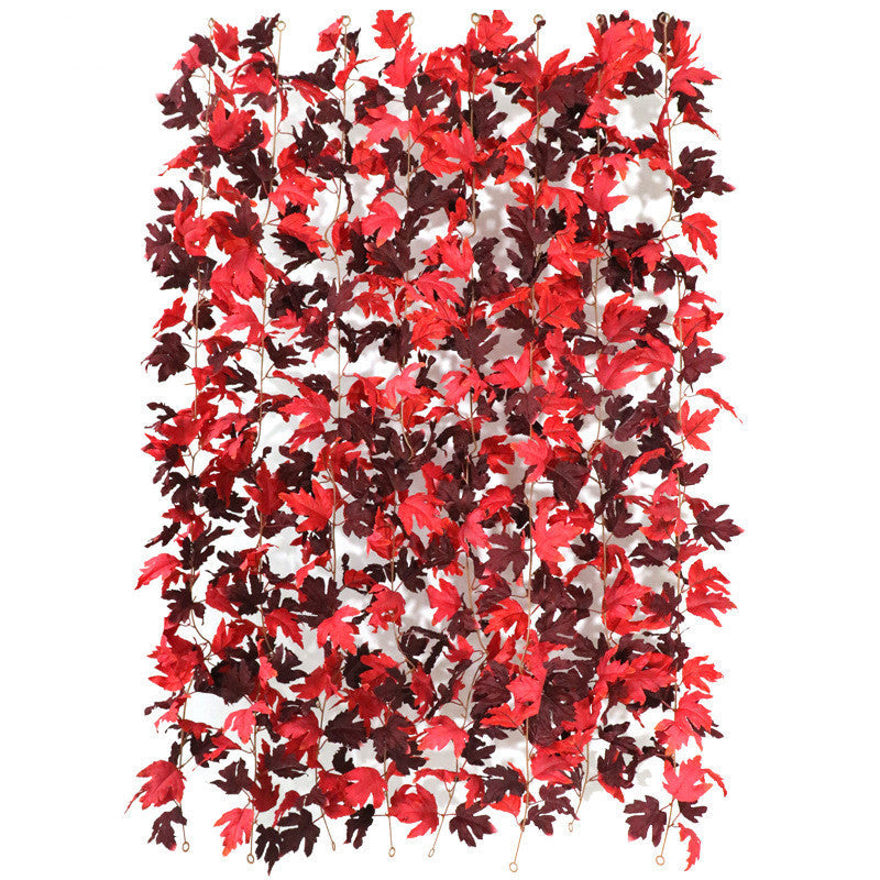 70 Inch Artificial Fall Plum Red Maple Leaf Vines – 70 Pcs Autumn Decor