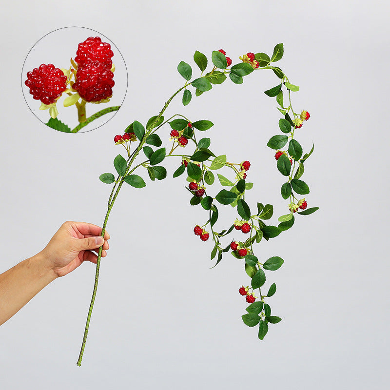43 Inch Extra Long Artificial Weeping Raspberry Berry Stems Branches Bulk 10 Pcs