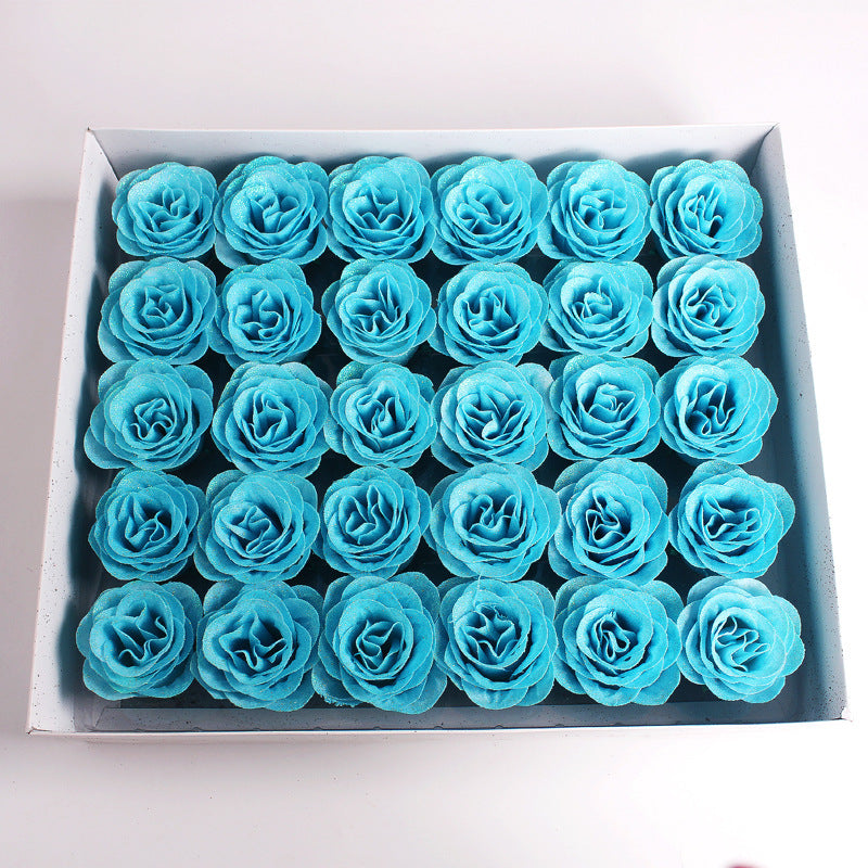 30 Pcs Artificial Glitter Roses Bouquet, 12 Inch DIY Silk Flowers for Weddings Anniversary